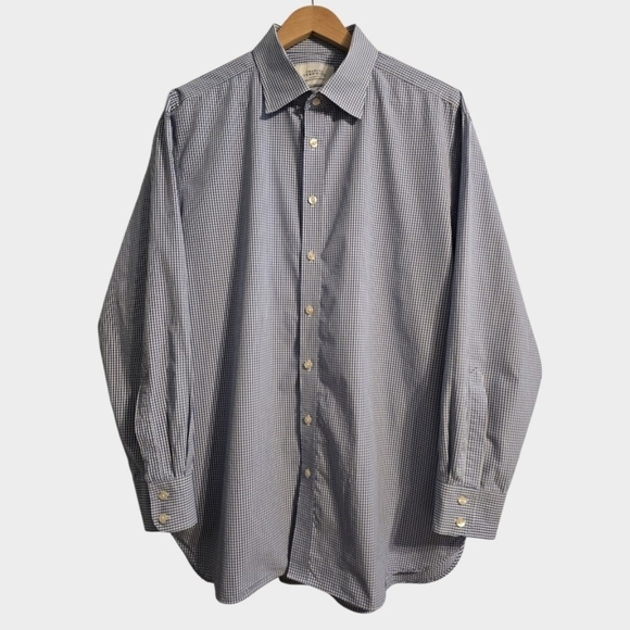 Charles Tyrwhitt Classic Fit Shirt 18x35 Blue Check Smart-Casual Professional - Picture 2 of 9